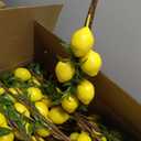 Giegxin 50 Pcs Summer Lemon Decor, Fake Lemons Branch Decorations Faux Fruit Branch 5 Head Faux Lime with Stem Decorations for Home Kitchen Party Table Centerpiece Daily Decoration (19 Inch)