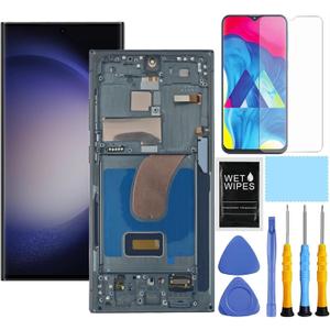Only for US Version for Samsung Galaxy S23 Ultra 5G Screen Replacement with Frame for Samsung S23 Ultra SM-S918u S918a S918w LCD Display digitizer Touch Screen Assembly 6.8 Inch (Green)