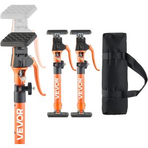 VEVOR Cabinet Jack Support Pole, 2-Pack, 15.75-23.6 Inch Steel Telescopic Quick Support Rod, Adjustable 3rd Hand System up to 220 lbs Capacity for Installing Cabinets, Lifting Drywall, Cargo Bars