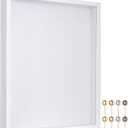 Califortree 11x14 Shadow Box Frame with Soft Linen Back - Metal Push Pins Included, Memory Large Shadow Box Display Case for Bouquet Awards Medals Wedding Photos and More, White