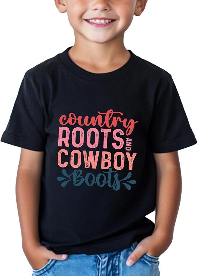 Cowboy Shirt Toddler Boy Kids Little Cowgirl ERA Western Baby Boys Clothes Letter Short Sleeve T-Shirts Cotton Tops Tee 2T-8Y