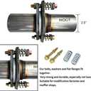 RCCT 2.5'' Exhaust Flex Joints Repair Coupler Repair Kit Flex Pipe with Spring Bolt Flange, Universal Flex Spring Joint(2.5In)