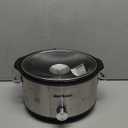 4QT Slow Cooker & Mini Food Warmer with Removable Ceramic Pot, 3 Heating Settings, Dishwasher Safe Glass Lid, Stainless Steel,Sliver