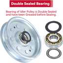 GELASKA 2 Pack AM37249 Idler Pulley Replace John Deere AM107468, AM37442, AM35862, D18314, TCA22982, eXmark 1-602501, 1-403009, Husqvarna 601000391, 533310326, Snapper 2441649, 1680299, 07300039