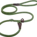 Fida Durable Slip Lead, 6 FT x 1/2" Heavy Duty Loop Leash, Comfortable Strong Rope for Large, Medium Dogs, No Pull Pet Training With Highly Reflective, Green