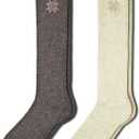 NORDIC Socks 2 Pairs, Premium 70% Merino Wool, Thermal Knee High Socks for Men & Women, Winter socks, Warm Knee Highs (Medium, Earth)