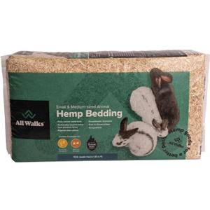 All Walks 18.5 Liter Premium Natural Hemp Bedding, Odor Control, Low Dust, Highly Absorbent, for Rabbits, Hamsters, & Small Animals, Biodegradable, Made in USA