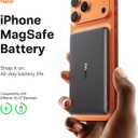 TORRAS MiniMag Power Bank, Ultra Slim 5,000mAh Wireless Portable Charger with USB-C Cable, Fast Charging iPhone Air Magnetic Battery Pack, Compatible for iPhone 17/16/15/14/13/12, Glacier Gray