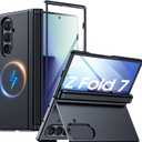 Vizvera for Samsung Galaxy Z Fold 7 Case with Magnetic Power [Hidden Kickstand][Screen Protector][Hinge Protection] Slim Shockproof Protective Phone Case for Galaxy Z Fold 7(Black)