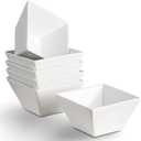 Porcelain Small Serving Bowls Set of 6, 13 Oz Square Cereal Bowls, 4.6" White Ceramic Dessert Bowls for Salad, Dip, Soup, Snack, Fruits, Small Portions, Dishwasher & Microwave Safe