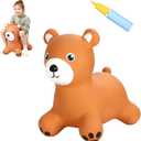 INPANY Bouncy Horse, Bear Hopper Toys, Toddlers Bouncing Animal, Kid Ride on Rubber Bouncer, Outdoor Indoor Cute Birthday Gifts for 2 3 4 Year Old Girls Boys