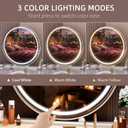 Hasipu Vanity Mirror with Lights, 23.6" LED Large Makeup Mirror, Lighted Makeup Mirror with Lights, Smart Touch Control 3 Colors Dimmable Round Mirror 360°Rotation White