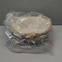 2 Pack 12.6 Inch Natural Wicker Basket with Linen Cotton Cloth Lining, Oval Wicker Woven Basket with Handle, Willow Woven Picnic Baskets for Picnic, Camping, Party(Small)