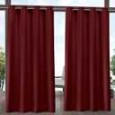 EXCLUSIVE HOME Delano Heavyweight Textured Indoor/Outdoor Grommet Top Curtain Panel Pair, 54"x96", Radiant Red