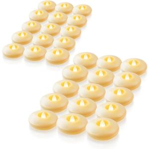Homemory 48 Pack 3 Flameless Led Floating Candles, 200+ Hour Battery Operated Flickering Waterproof Tealights for Cylinder Vases, Centerpieces at Wedding, Party, Pool, Holiday (Ivory Base)