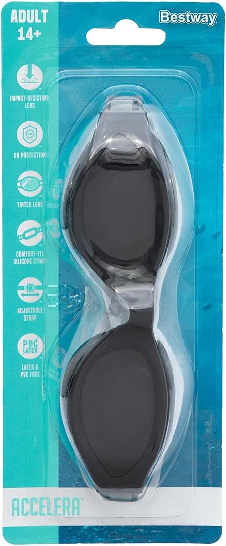 Bestway Accelera Swimming Goggles for Ages 14+ - Black, Pack Of 3