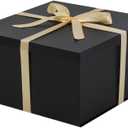 UoeRing 1Pcs Black Extra Large gift box with lids 13137 Inches gift boxes for presents,Birthday Box (include Ribbon, Paper Shred Filler Gift Card & Envelopes)