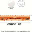 Thanksgiving Banner Happy Thanksgiving Backdrop Turkey Pumpkins Autumn Leaves 118x20 inches Fall Harvest Decor Party Supplies Welcome Yard Sign Banner Fall Holiday Photo Backdrop