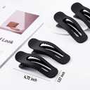 2 x 8 Pcs Large French Flat Hair Clip for Women Strong Hold Lay Flat Claw Clips for Thick Thin Hair Non Slip Rectangle Alligator Barrettes,Matte Black