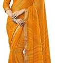 SIRIL Women's Bandhani Printed & Lace Chiffon Saree with Blouse