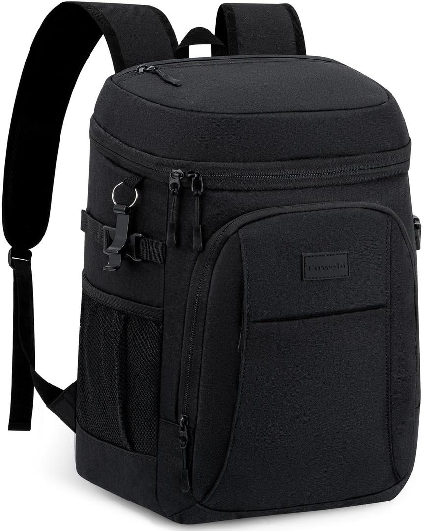 Tuwubi Cooler Backpack 35/42 Cans, Backpack Coolers Insulated Leak Proof for Men Women, Waterproof Soft Sided Lunch Camping Beach Travel Ice Chest Backpack Cooler Bag (Medium, Black)