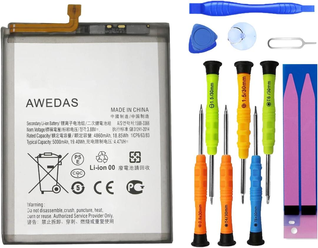 Replacement Battery for A33 5G Compatible for Samsung Galaxy A33 5G SM-A3360 SM-A336B SM-A336E SM-A336B/DS SM-A336M EB-BA336ABY Battery with Tool Kits