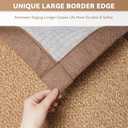 Washable Area Rug 105"x70" Large Jute Like Rug for Living Room, Soft Non Slip Rugs Carpet for Dining Room Bedroom Cotton Boho Woven Braided Rugs Home Office Decor, Brown