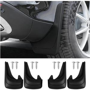 Craedli 4PCS Car Mud Flaps, 12"8.5" Universal Bendable Auto Splash Guards Set with Screws, Flexible Vehicle Front & Rear Mudguard Protection Accessories for SUVs, Trucks, Cars (Black)