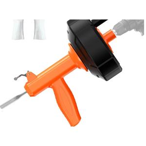 Drain Snake, Drain Auger with Drill Attachment, 25 Feet Plumbing Snake Auto Feed Flexible Hair Drain Clog Remover for Kitchen, Bathrom and Shower Sink with Gloves