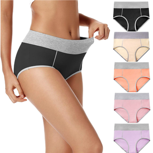 POKARLA Womens Cotton Underwear High Waist Full Coverage Briefs Soft Breathable Postpartum Panties Stretch Underpants M