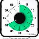 Secura 60-Minute Visual Countdown Timer, 7.5-Inch Oversize Classroom Visual Timer for Kids and Adults, Durable Mechanical Kitchen Timer Clock with Magnetic Backing (Green)