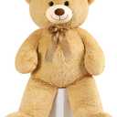 MorisMos 47inch Giant Teddy Bear Stuffed Animal 4ft, Large Teddy Bear Plush, Big Stuffed Bear Gifts for Kids, Girls, Girlfriend, Women on Baby Shower, Valentine, Christmas, Birthday (Light Brown