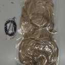 SARLA 2PCS Messy Bun Hair Pieces for Women Wavy Curly Synthetic Hairpieces for Updos with Tendrils Fake Scrunchies Ponytail Extension Sand