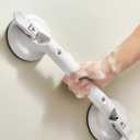 Heavy Duty Grab Bars for Bathtubs and Showers, 300-pound Weight Capacity, 17in Suction Shower Grab Bars for Seniors, No Drilling Waterproof(White)