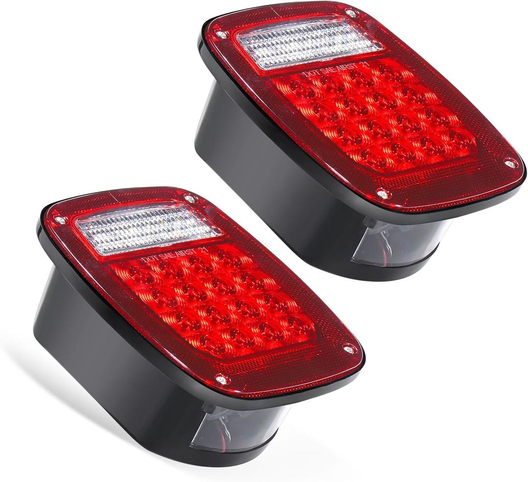 RV Brake Lights, LED Tail Lights, 43 LED RV Tail Lights, Stop License Back up Reverse Lights Combination Taillights for Wrangler YJ TJ JK CJ Truck Trailer RV Camper
