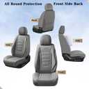 Coverado Front Seat Covers, Car Seat Cover, Gray Seat Covers for Cars, Car Seat Protector, 2PCS Waterproof Faux Leather Car Seat Cushion, Luxury Seat Cushions, Auto Seat Covers Fit for Most Vehicles
