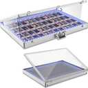 36"x24" LED Trade Show Display Case Portable Aluminum Sports Card Table Top Display Case Frame Clear Acrylic Showcase Cabinet Box with Lock for Trading Cards Jewelry Collectibles(Silver)