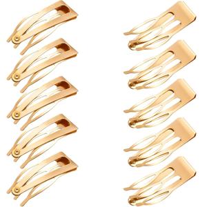 Chinco 24 Pcs Double Grip Hair Clips Metal Snap Clips Women Barrettes for Hair Making, Salon Supplies(Kc Gold,2 Inch) (24 Count (Pack of 1))