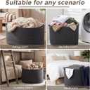 XXXXL 125L Extra Large Woven Blanket Basket, 25" x 18" x 17" Jumbo Cotton Rope Storage Basket with Handles Toy Storage Bins for Laundry Hamper Nursery Organizer Living Room Home(Dark Gray)