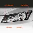 Headlights Assembly for 2008-2012 Honda Accord 4dr Black Housing Clear Reflector Clear Lens Headlamp Replacement Left and Right Pair NOT fit coupe models or Crosstour models(Bulbs not included