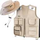 Kids Explorer Vest and Hat Costume - Backyard Safari Cargo Vest Kid Outdoor Activity - Gifts for Young Kids, Boys and Girls Ages 3-6