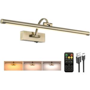 Antique Bronze Picture Light, 23.6 Inch Remote Control Painting Lights for Wall Cordless, 3CCT Dimmable Wall Lights for Pictures, Rechargeable Art Light for Pictures On Wall with Timer