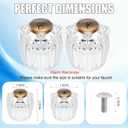 Transparent Crystal Shower Knob Replacement 2 Piece Dual Control Handles for Shower Tub and Sink Faucets Hot Cold Knobs Easy Install