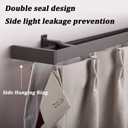 Double Curtain Track Wall Mount Heavy Duty Aluminum Set-Black-2.5m(8.2ft)
