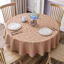 Smiry Round Table Cloth, Waterproof Heavy Duty Vinyl Tablecloths, Wipeable Washable Table Cover for Kitchen and Dining Room (Tan, 60" Round)