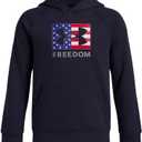 Under Armour Boys' Freedom Big Flag Logo Hoodie (X-Small, (410) Midnight Navy  / Steel)