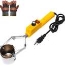 Electric Melting Pot for Lead and Tin,110V/300W Metal Melting Furnace with Crucible, Gloves Included, Adjustable Temp Control, Rapid Warming, Ideal for Fishing Weight, Metals Melting & Casting