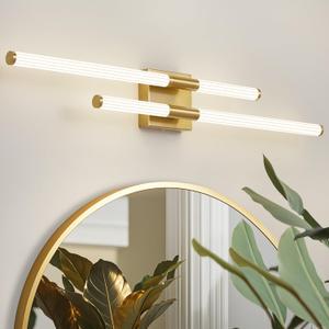 Bathroom Light Fixture Over Mirror 32 Inch, LED Light 4000K Gold Bathroom Vanity Lights Modern Wall Sconce Led Vanity Lighting for Bath, Restroom (Gold)