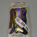 CCINEE 4 Packs Mardi Gras Fringe Table Skirt Party Decorations, 36ft Purple Green Gold Wavy Metallic Tinsel Foil Carnival Table Skirts For Mardi Gras Carnival Holiday Masquerade Party, Gold and Purple