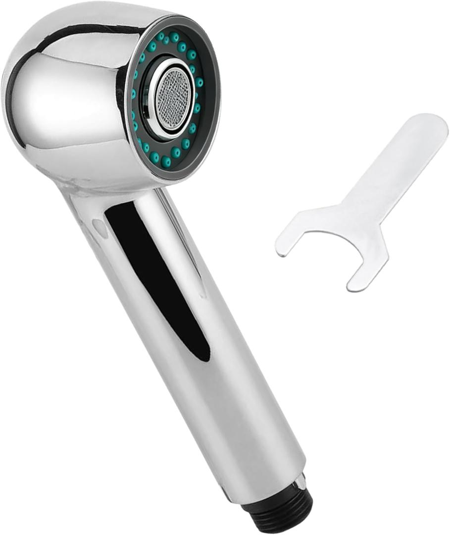Kitchen Faucet Head Replacement,2-Function Pull Out Sink Sprayer,Suitable for G1/2" or 13/16" Thread Connectors Pull Down Faucets,Chrome